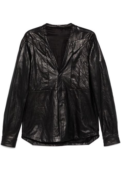camicia girdered larry uomo nerain in pelle RICK OWENS | RU02D6725 LBW09